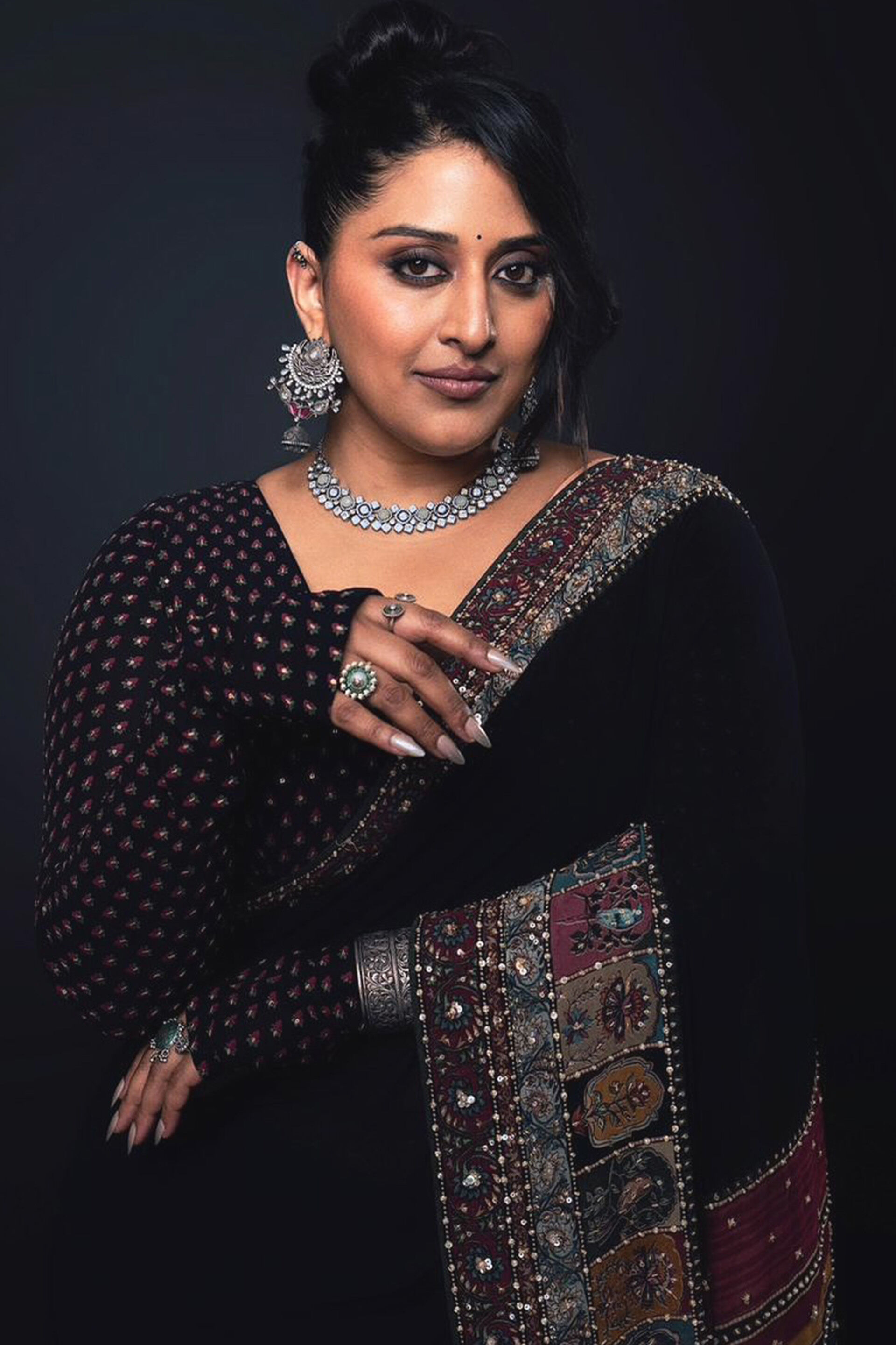 Anjana Saree - Black, , image 4